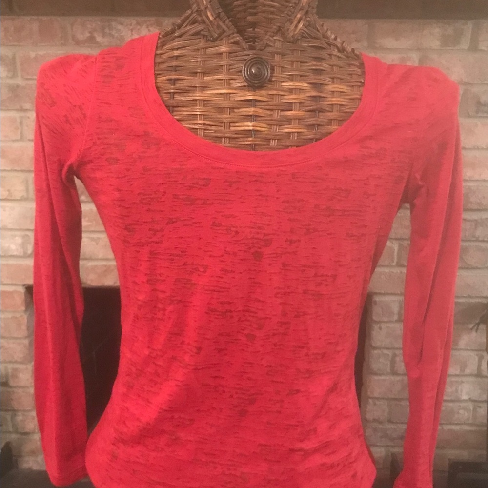 Ambiance Apparel Red Long sleeve T-Shirt Size Med.